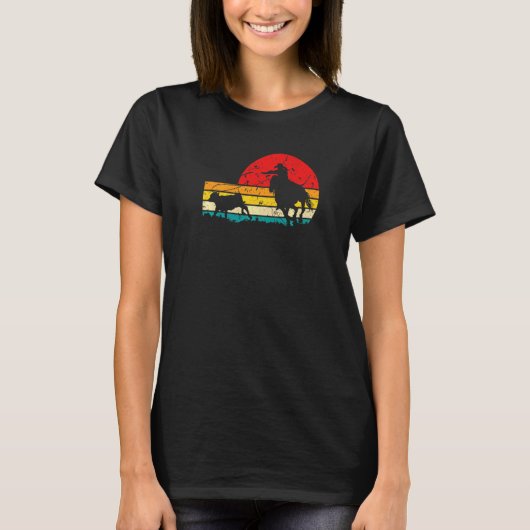 T-shirt Cavalière de Roping Séparée Graphique Rétro de Rod (Devant)