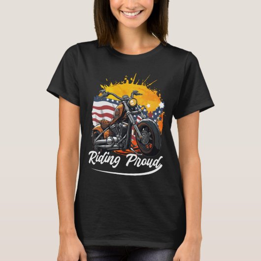T-shirt Cavalière fière de moto (Devant)