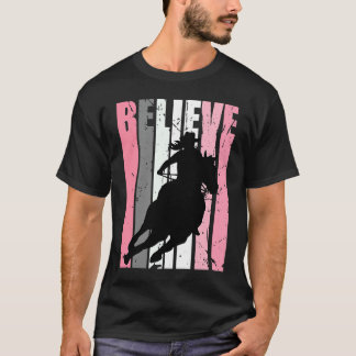 T-shirt Cavalière rose de course de barrels de cheval à ch