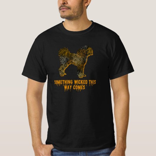 T-shirt Cavapoo Anglais Chien Silhouette Amusant Halloween (Devant)