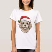 T-shirt Cavapoo Cavoodle de Noël - crème (Devant)