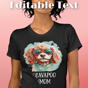 T-shirt Cavapoo Chien Maman Lunettes de soleil