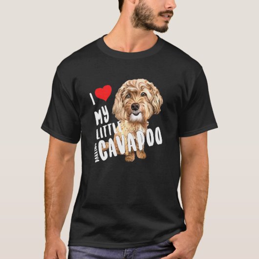 T-shirt Cavapoo Chien Pup I Love My Little Darling Cavapoo (Devant)
