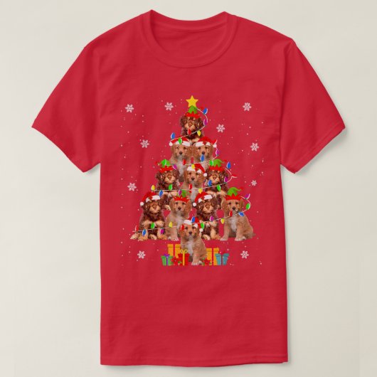 T-shirt Cavapoo Christmas Tree Funny Santa Cavoodle Dog Xm (Design devant)