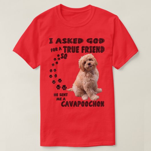 T-shirt Cavapoochon Citation Maman Papa Costume Lover, mig (Design devant)
