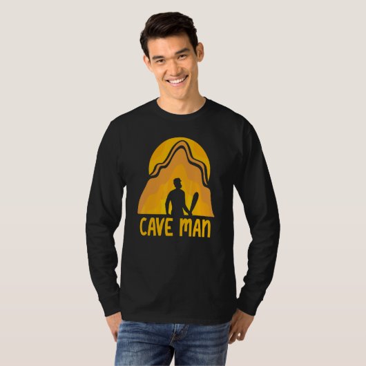 T-shirt Cave Man Explorer Caving Exploration Hobby (Devant entier)