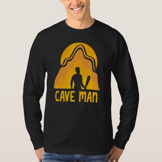 T-shirt Cave Man Explorer Caving Exploration Hobby (Devant)