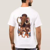 T-shirt Caveman Dad and Son Mammoth Hunt (Dos)