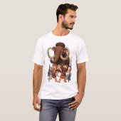 T-shirt Caveman Dad and Son Mammoth Hunt (Devant entier)