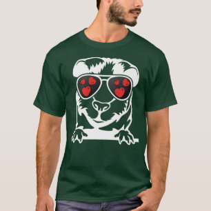 T-shirt Cavie Heart Sunglasses Cool Guinea Pig Valentine's