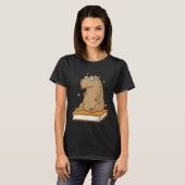 T-shirt Caviidae Guinea Pig loves reading Books (Devant entier)