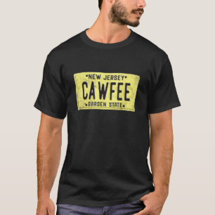 T-shirt Cawfee NJ New Jersey Retro License Plate Nécessair