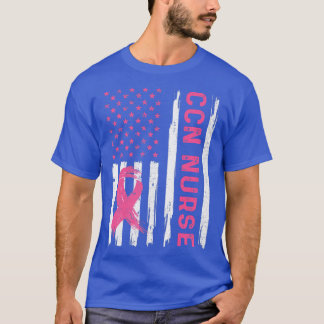 T-shirt CCN Nurse American Flag Nurse Breast Cancer Award
