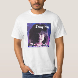 T-shirt CD de blanc d'étiquette du "nouveau monde