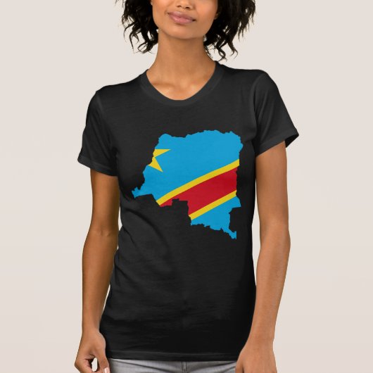 T-shirt CD de carte de drapeau du Congo (Devant)