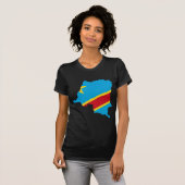 T-shirt CD de carte de drapeau du Congo (Devant entier)