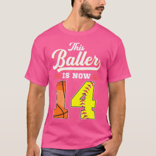 T-shirt Ce Baller A Maintenant 14 Ans Anniversaire 14E Bas