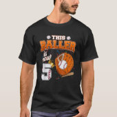 T-shirt Ce Baller est maintenant 5 Anniversaire Boy Baseba (Devant)