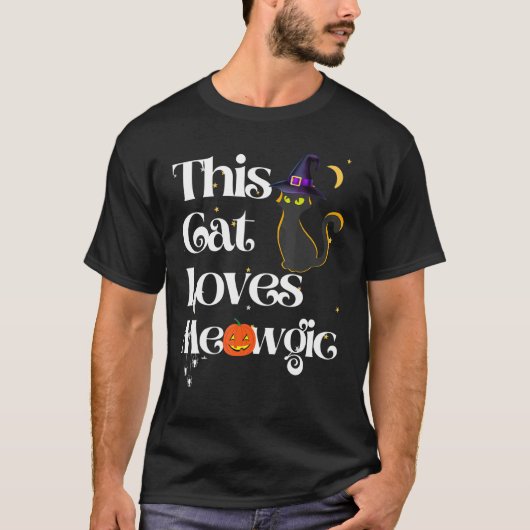 T-shirt Ce Chat Aime Magic Chat Meowgic sorcière (Devant)