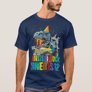 T-shirt Ce Chauffeur De Camion Monster Est 12 Anniversaire