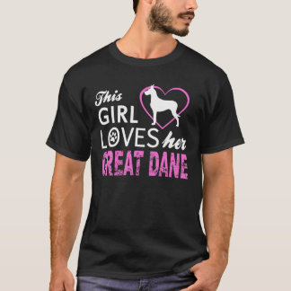 T-shirt Ce chien drôle T Girl A Love Great Dane Pet Graph