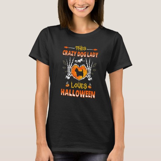 T-shirt Ce chien fou Lady West Highland aime Halloween (Devant)