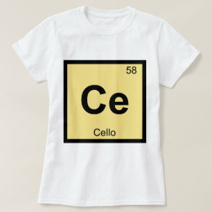 T-shirt Ce - Chimie de musique Cello Symbole de table pér