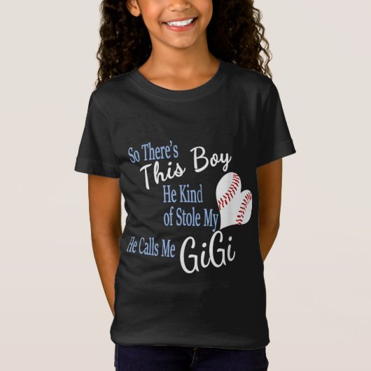 T-Shirt Ce Garçon A Volé Mon Coeur De Baseball M'Appelle G (Devant)