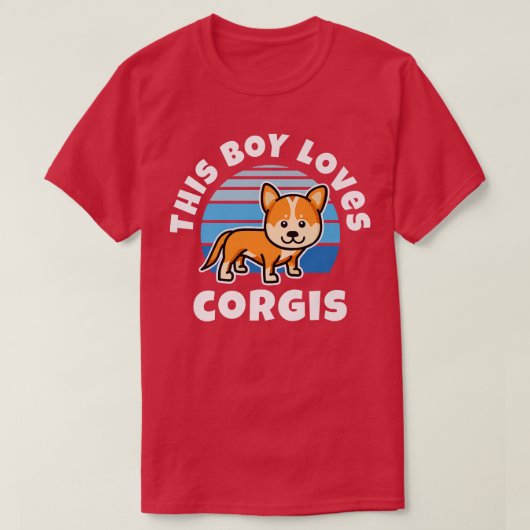 T-shirt Ce Garçon Aime Corgis Design Rétro (Design devant)