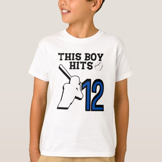 T-shirt Ce garçon atteint 12 - baseball 12h anniversaire (Devant)