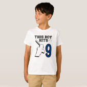 T-shirt Ce garçon atteint 9 - baseball 9h anniversaire (Devant entier)