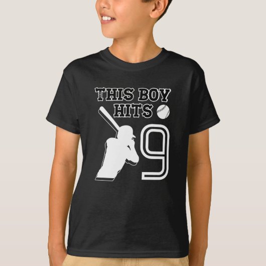 T-shirt Ce garçon atteint 9 - baseball 9h anniversaire (Devant)
