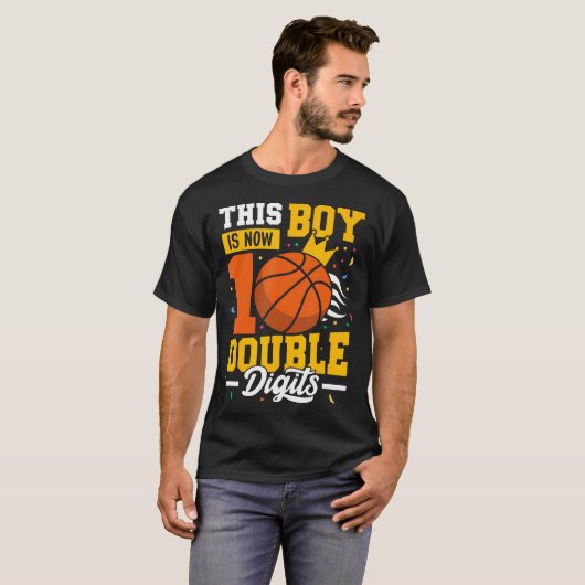 T-shirt Ce Garçon Est Maintenant Double Chiffres Basketbal (Devant entier)