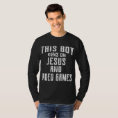 T-shirt Ce Garçon Fonctionne Sur Jésus Et Jeux Vidéo Chris (Devant entier)