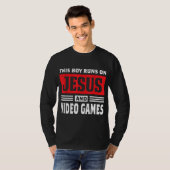 T-shirt Ce Garçon Fonctionne Sur Jésus Et Jeux Vidéo Chris (Devant entier)