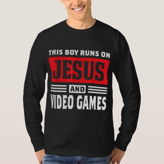 T-shirt Ce Garçon Fonctionne Sur Jésus Et Jeux Vidéo Chris (Devant)
