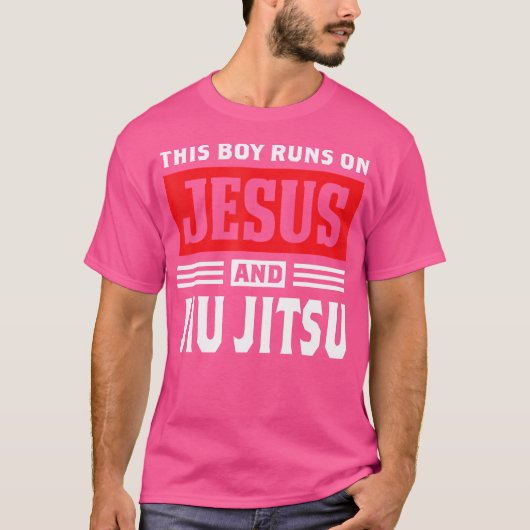 T-shirt Ce Garçon Fonctionne Sur Jésus Et Jiu Jitsu Christ (Devant)