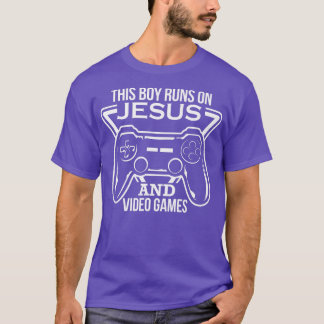 T-shirt Ce garçon tourne sur Jésus et jeux vidéo Christian