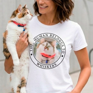 T-shirt Ce Humain Appartient À Personnaliser Chat Photo &