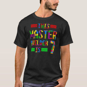 T-shirt Ce Maître Constructeur 7 Ans Né 2015 Septième