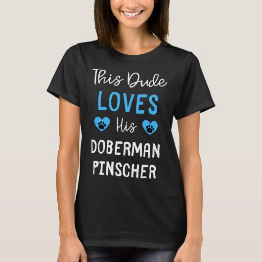 T-shirt Ce Mec Aime Son Doberman Pinscher Doberman Pin (Devant)