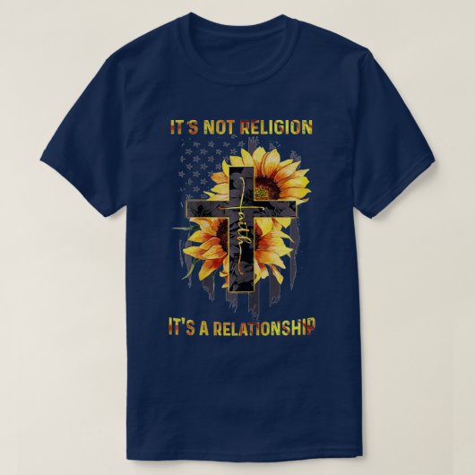 T-shirt Ce n'est pas la religion c'est une relation Sunflo (Design devant)