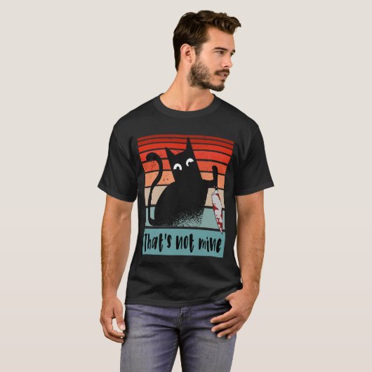 T-shirt Ce n'est pas le mien, Chat Innocent avec couteau C (Devant entier)