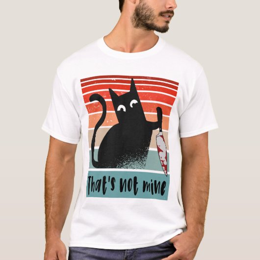 T-shirt Ce n'est pas le mien, Chat Innocent avec couteau C (Devant)