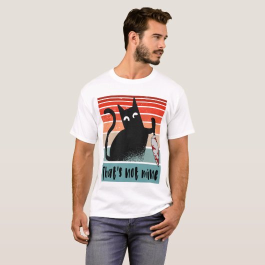 T-shirt Ce n'est pas le mien, Chat Innocent avec couteau C (Devant entier)