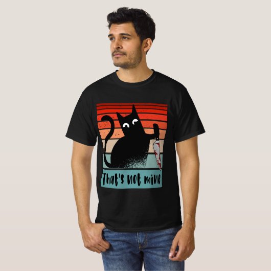 T-shirt Ce n'est pas le mien, Chat Innocent avec couteau C (Devant entier)