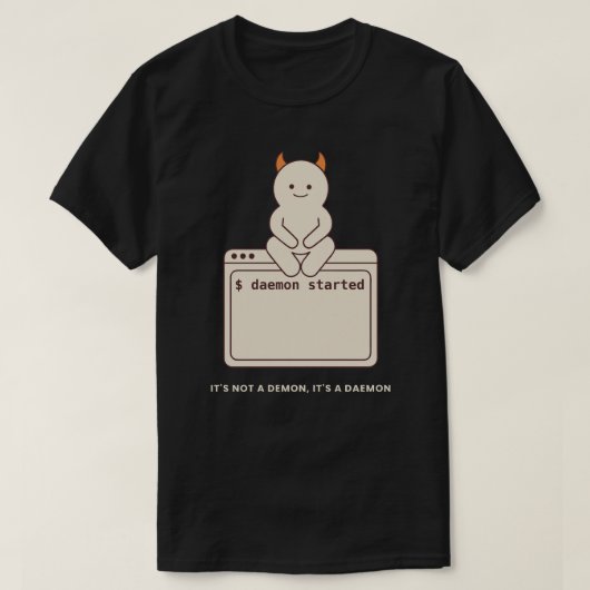 T-shirt Ce n'est pas un démon, c'est un daemon drôle Linux (Design devant)