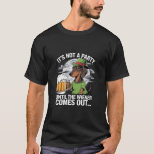 T-shirt Ce n'est pas une fête jusqu'à Dachshund Irish Beer
