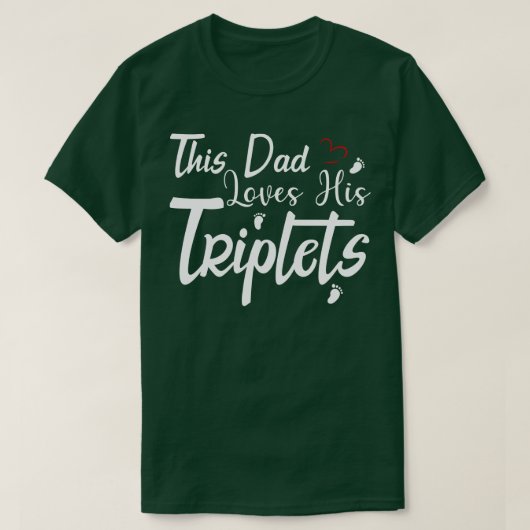 T-shirt Ce Papa Aime Ses Triplets 3 Petits Pieds Triplet (Design devant)