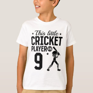 T-shirt Ce petit joueur de cricket a 9 ans - 9e anniversai